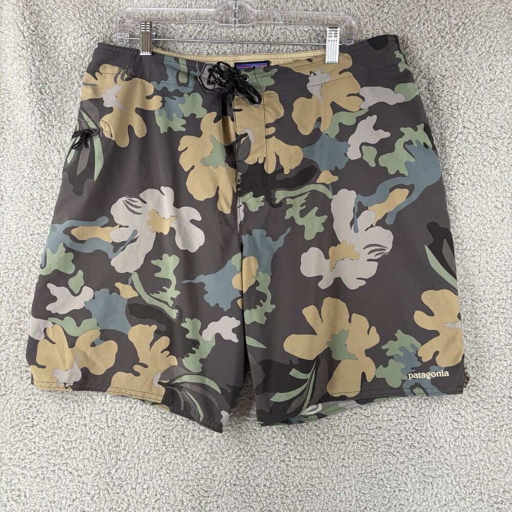 Patagonia Shorts Mens Size 36 Floral Stretch Planing Boardshorts Drawstring 20"